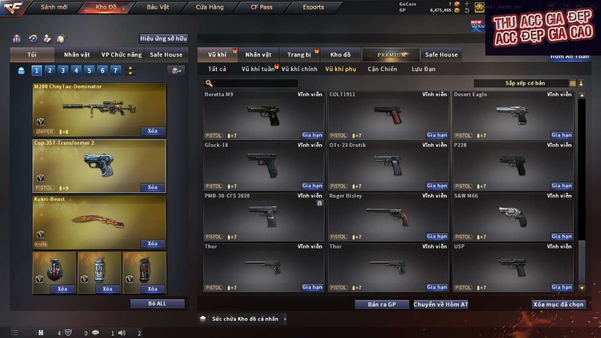 shop acc cf uy tin gia re